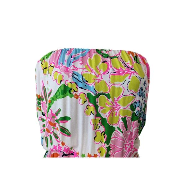 Lilly Pulitzer Sz XS NOSEY POSEY Floral Strapless Maxi Dress - Picture 4 of 8